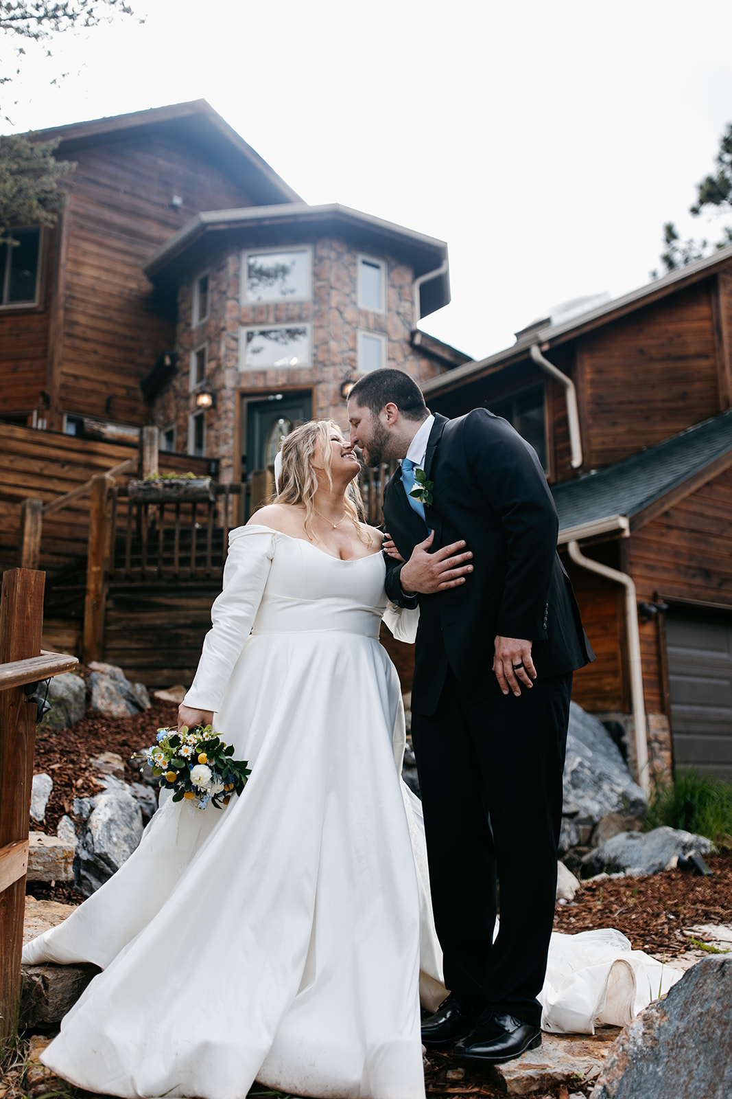 Katie & Scott couple portraits after forest micro wedding Colorado