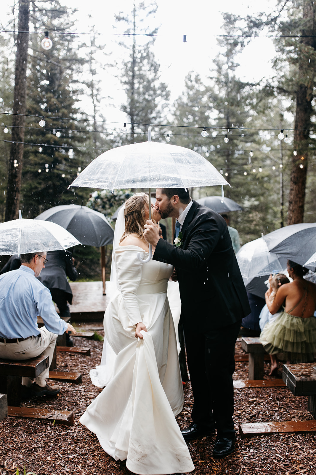 Katie & Scott intimate forest wedding ceremony Evergreen Colorado