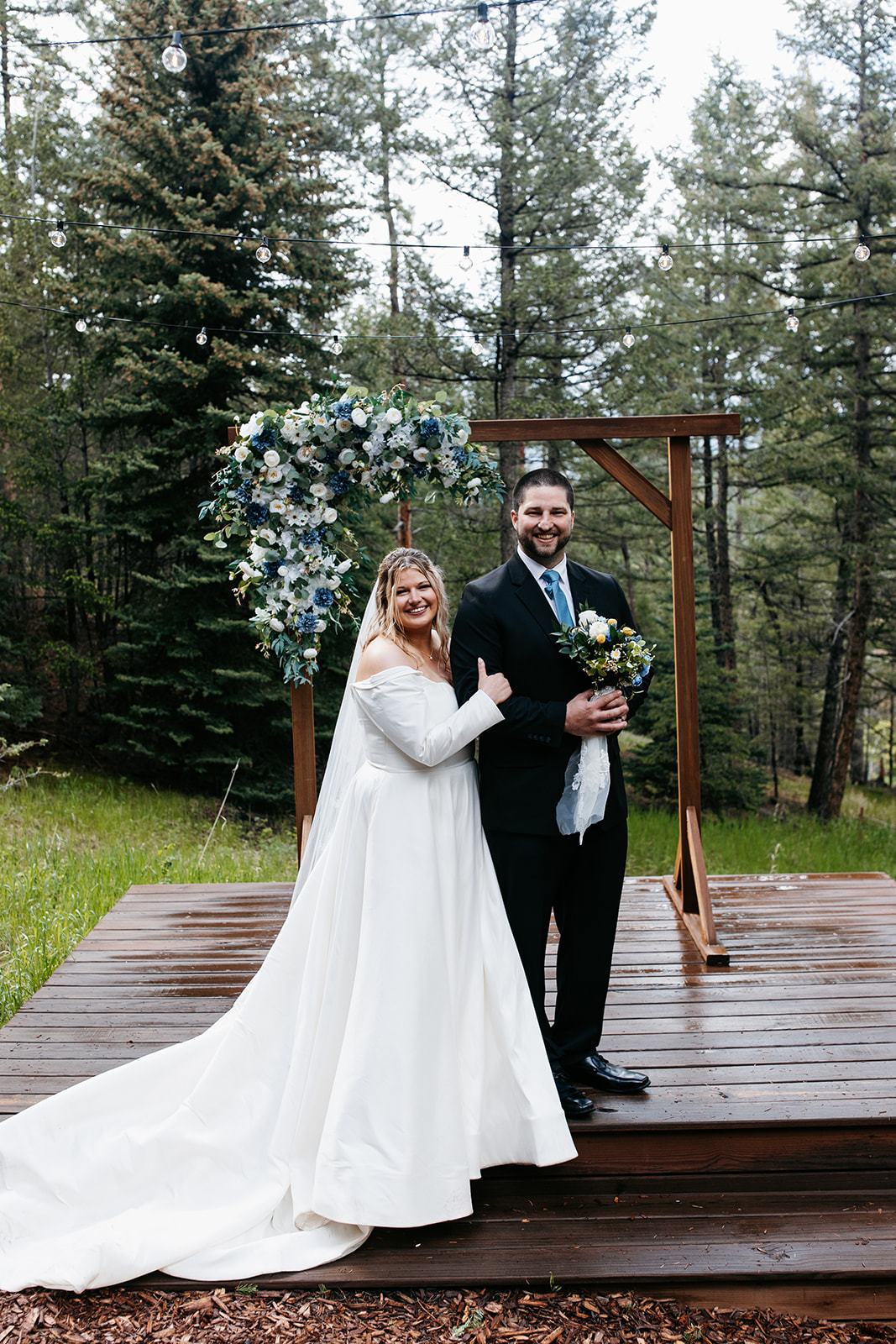 Katie & Scott couple portraits after forest micro wedding Colorado
