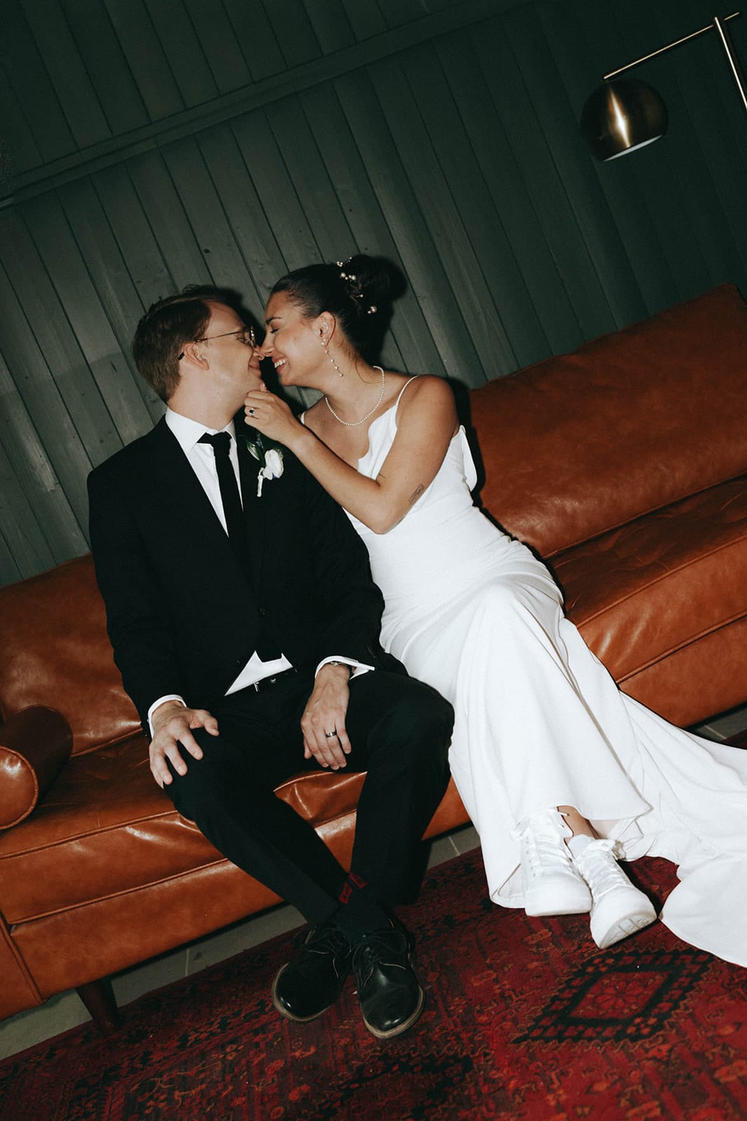Couple portraits at Juniper Lodge during Evergreen mountain wedding.