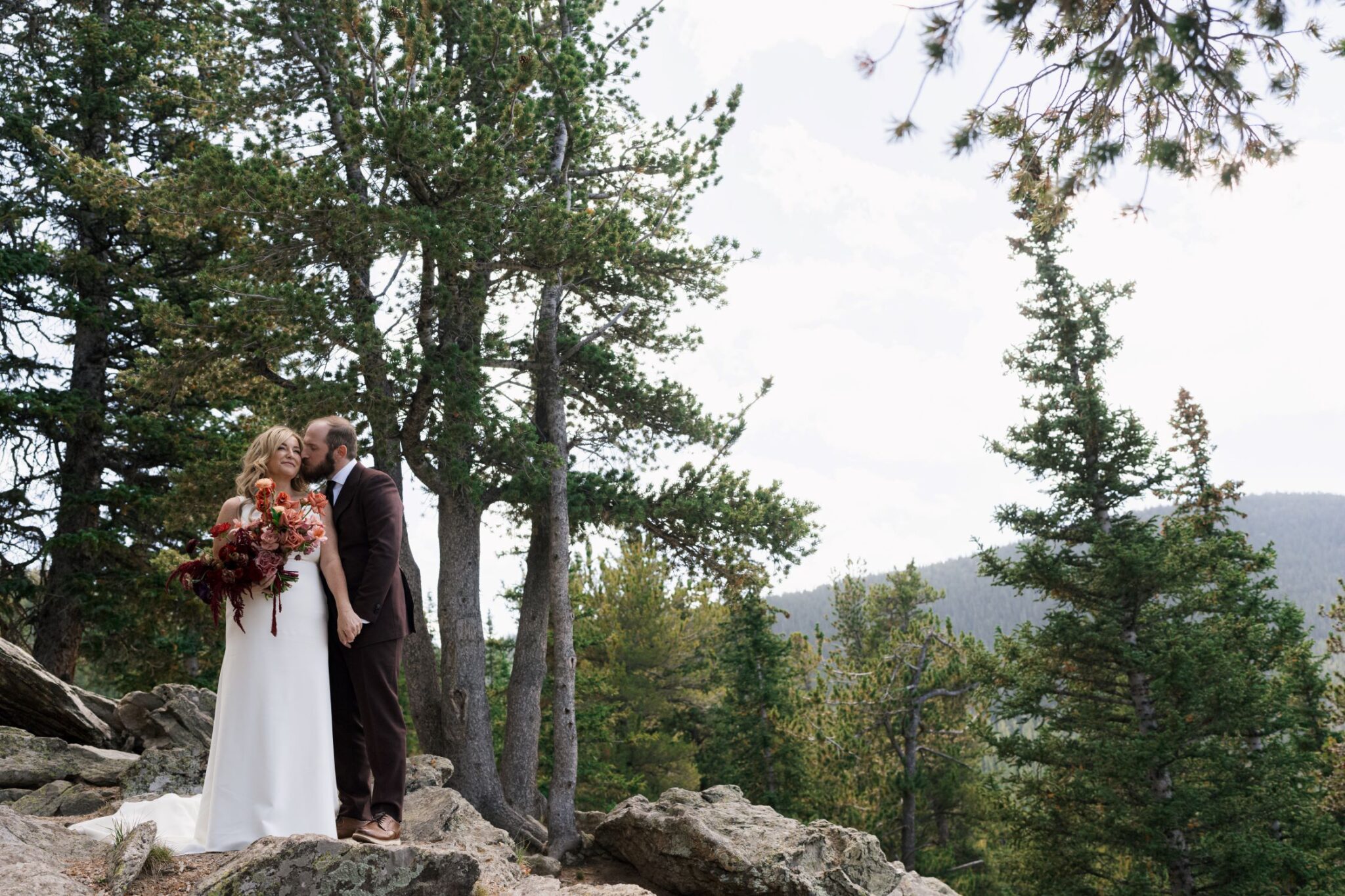 Cody and Cathy Lee wedding hike at Squaw Pass before ceremony at Juniper Lodge & Treehouses in Evergreen, CO.