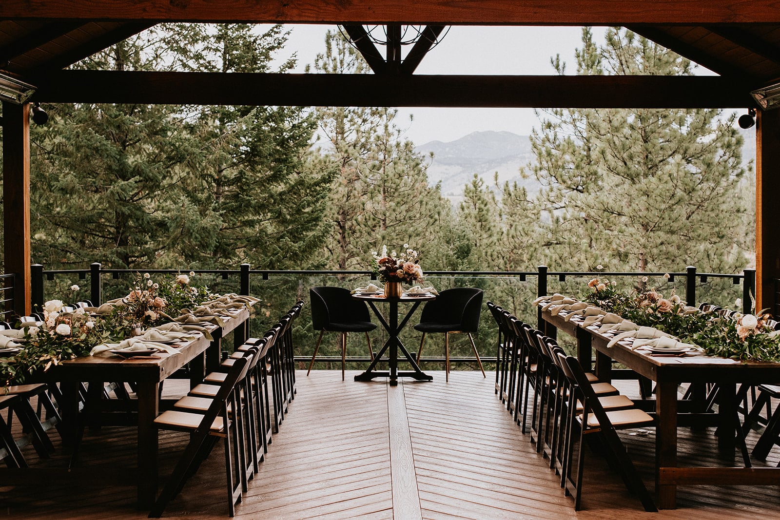 Juniper Lodge & Treehouses wedding reception site in Evergreen, CO.