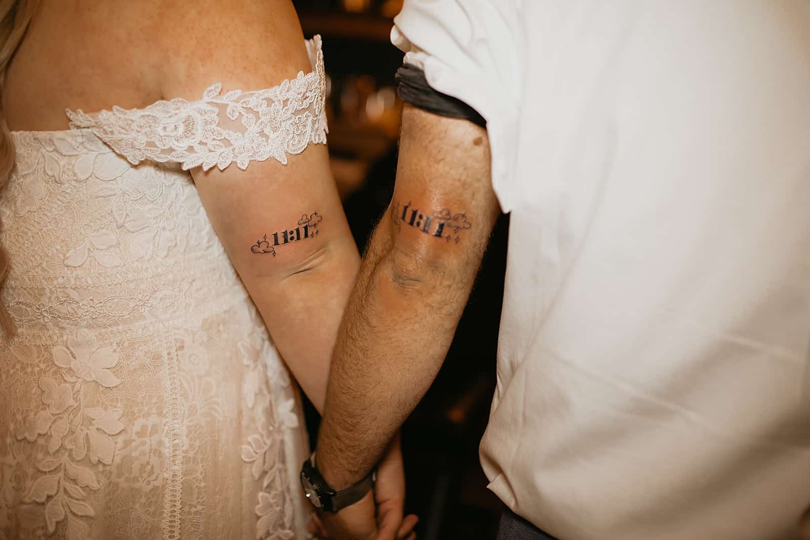 Matching tattoos by George Munoz at Mountain Coast Ink after elopement