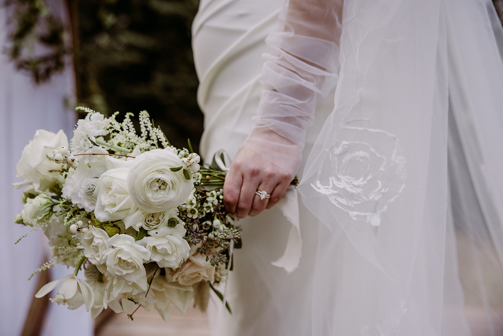 Bridal details and florals by Snowberry Floral Co at Juniper