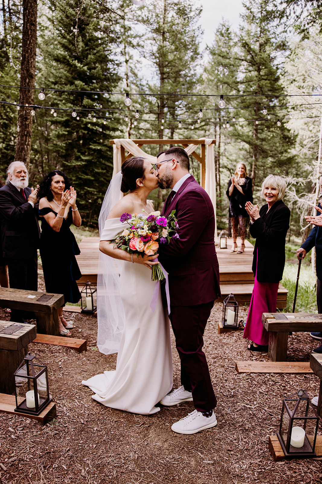 intimate spring wedding at Juniper meadow ceremony