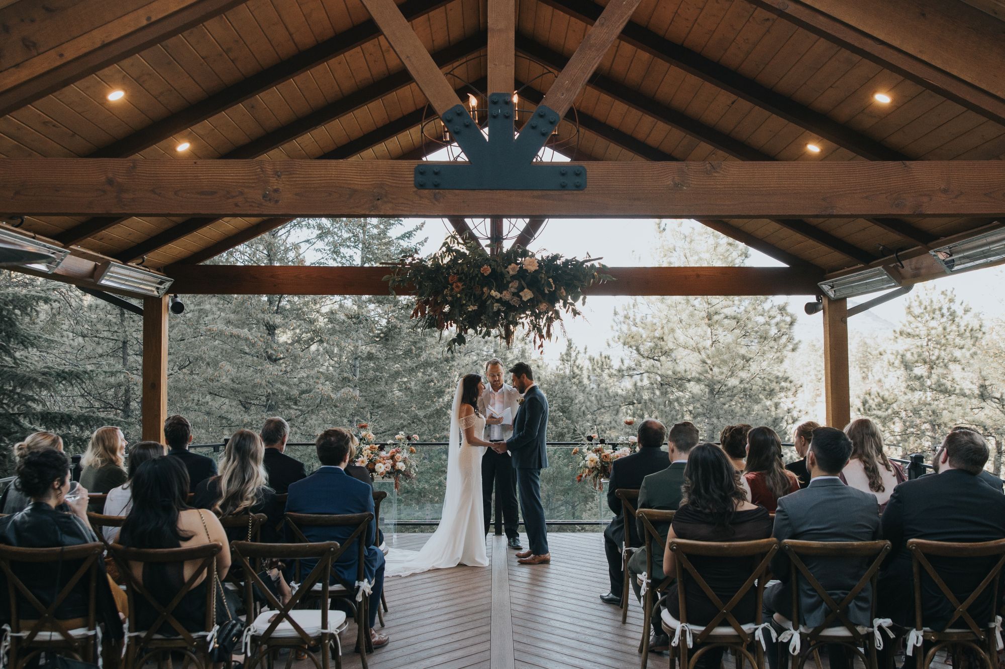 Wedding on the Mountain View Deck at Juniper Lodge & Treehouses